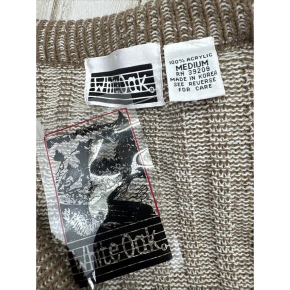 VTG Knit Button Front Sweater Cardigan Size M Grandma Core Boho Boyfriend NWT - Picture 3 of 7